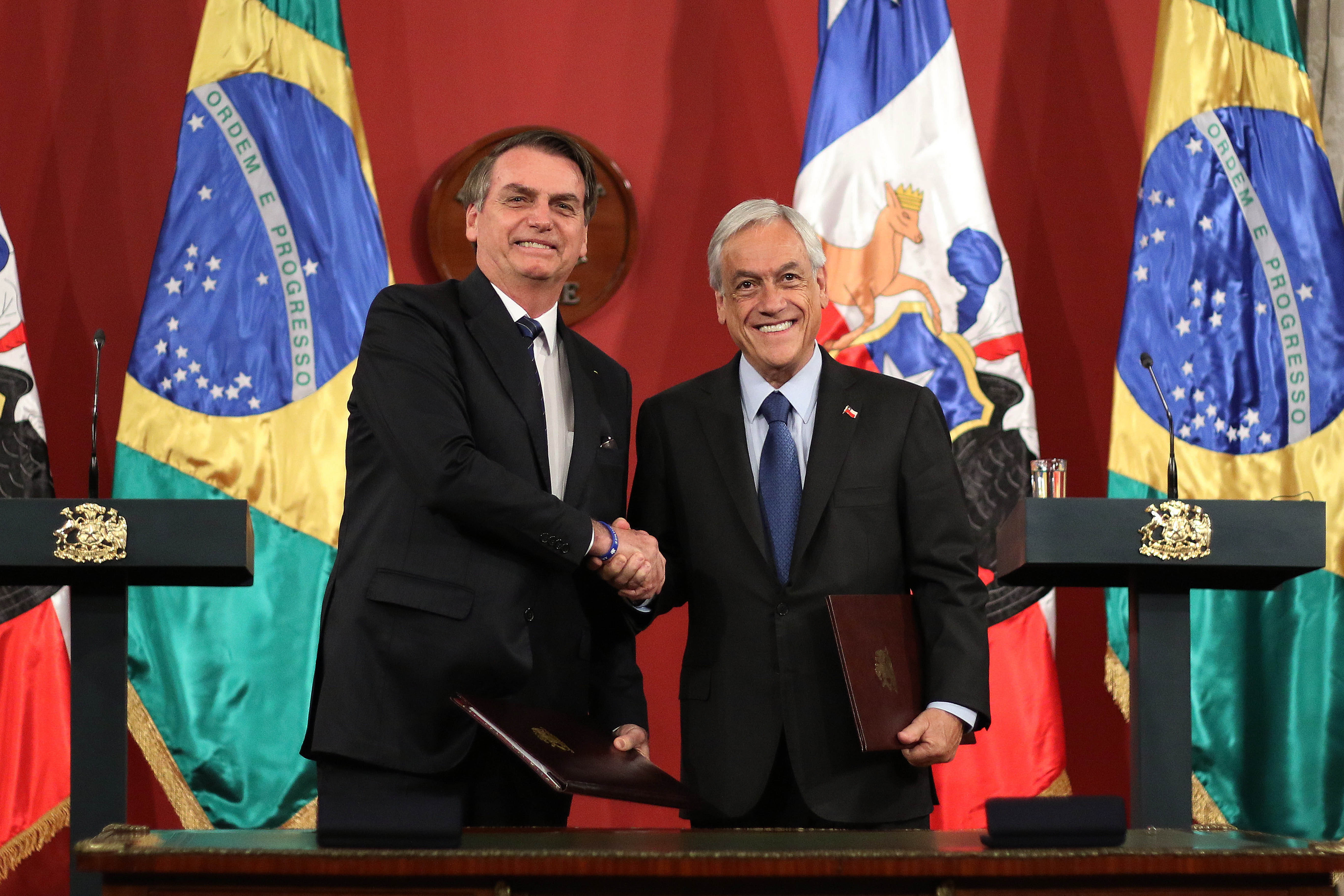 El Presidente De La República De Chile Realiza Una Declaración Conjunta Con El Presidente De Brasil