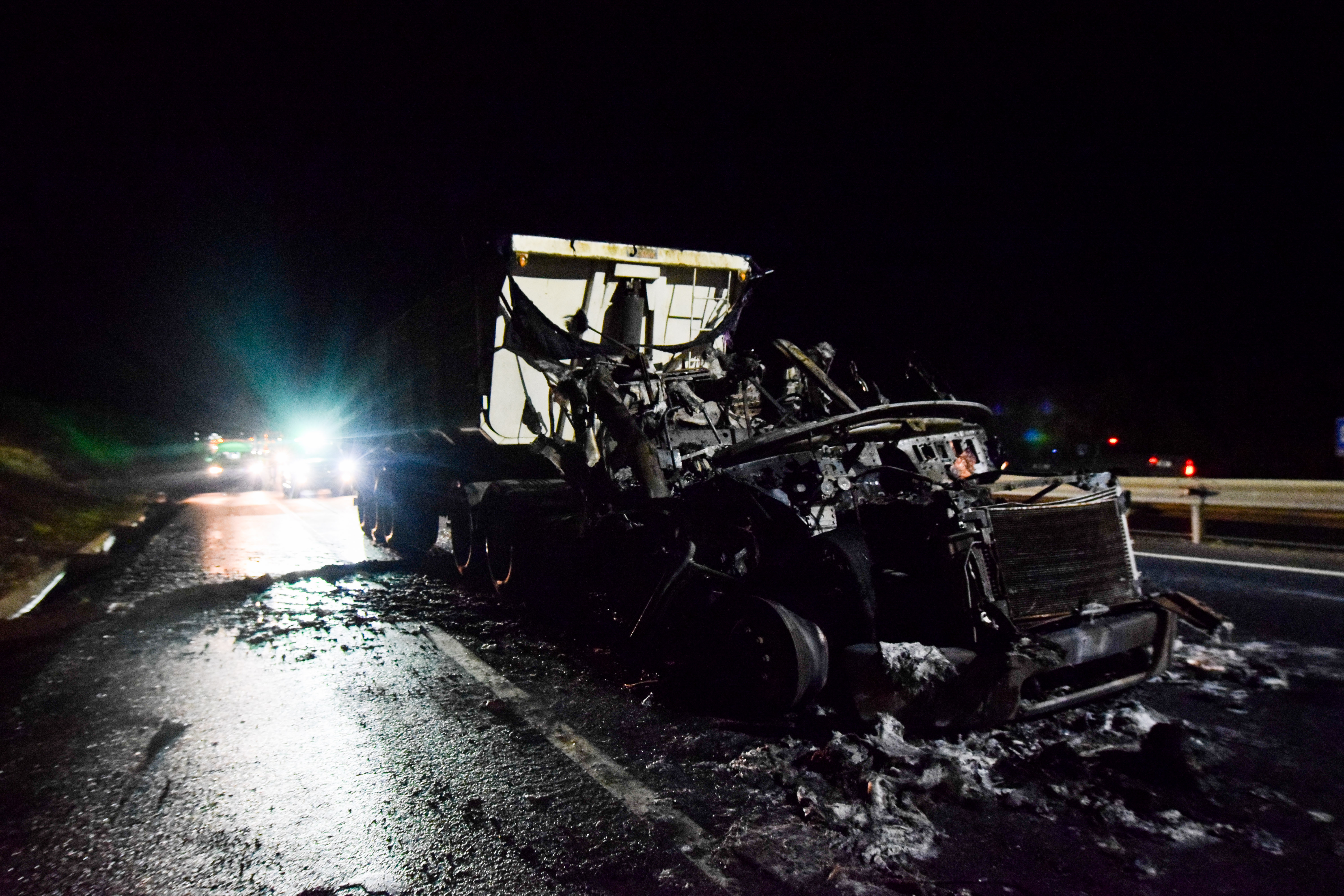 Ataque Incendiario A Camión En Ruta 5 Sur A La Altura De Pidima
