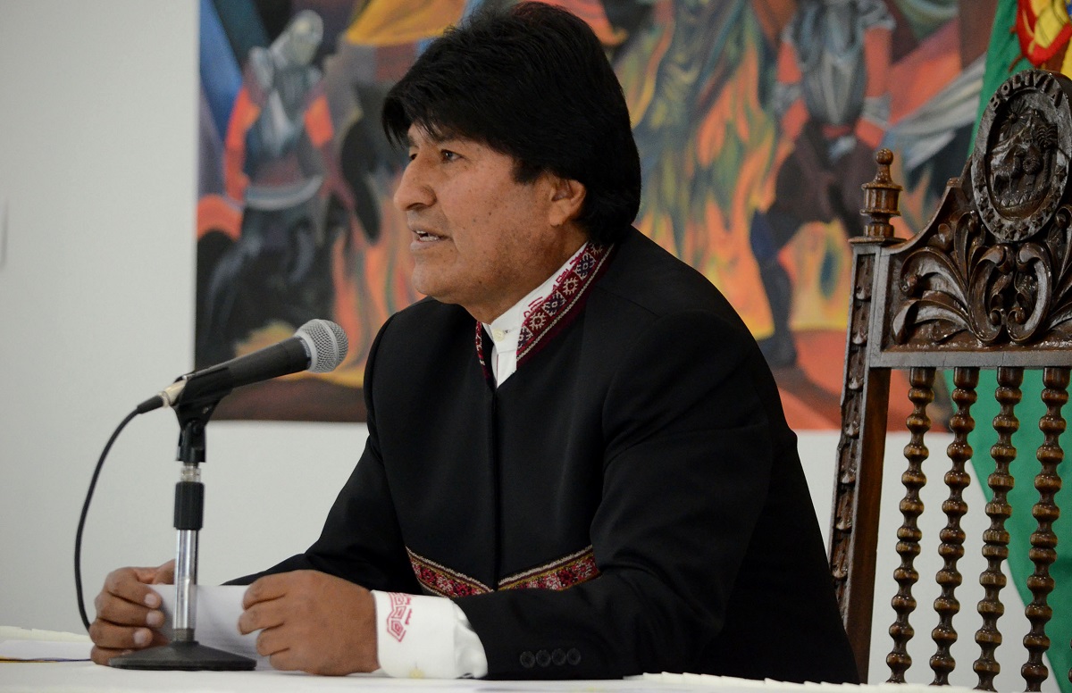 La Paz: Evo Morales Da Conferencia De Prensa En La Casa Grande Del Pueblo 
