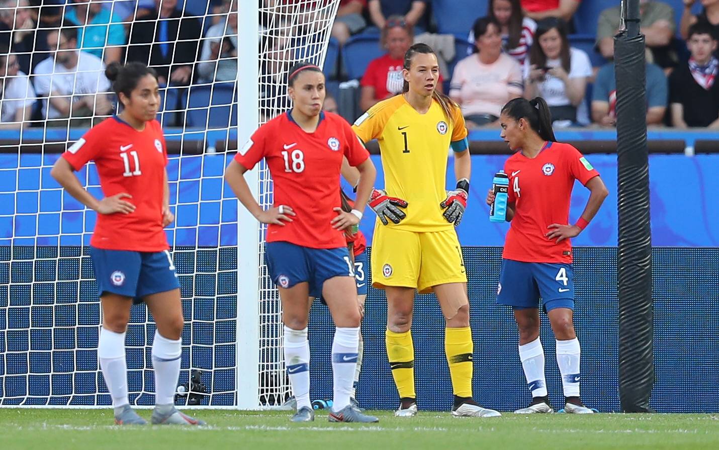 Usa Women V Chile Women 2019 Fifa Women S World Cup Yessenia Lopez Camile Saez And Francisca Lara