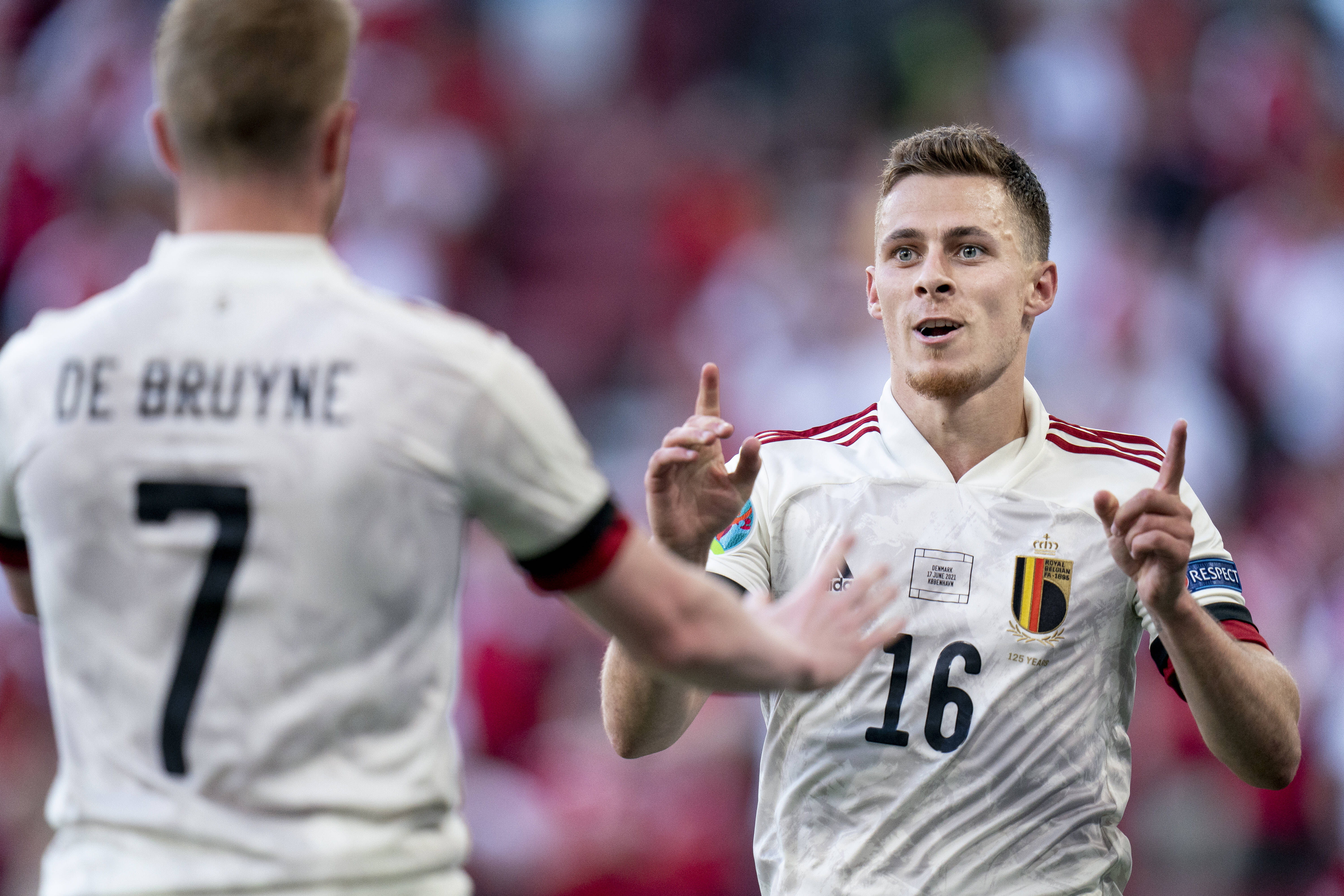 Belgiens Thorgan Hazard Til 1 1 Under Em Kampen Mellem Danmark Belgien I Parken, Torsdag Den 17. Juni 2021. , Copenhage