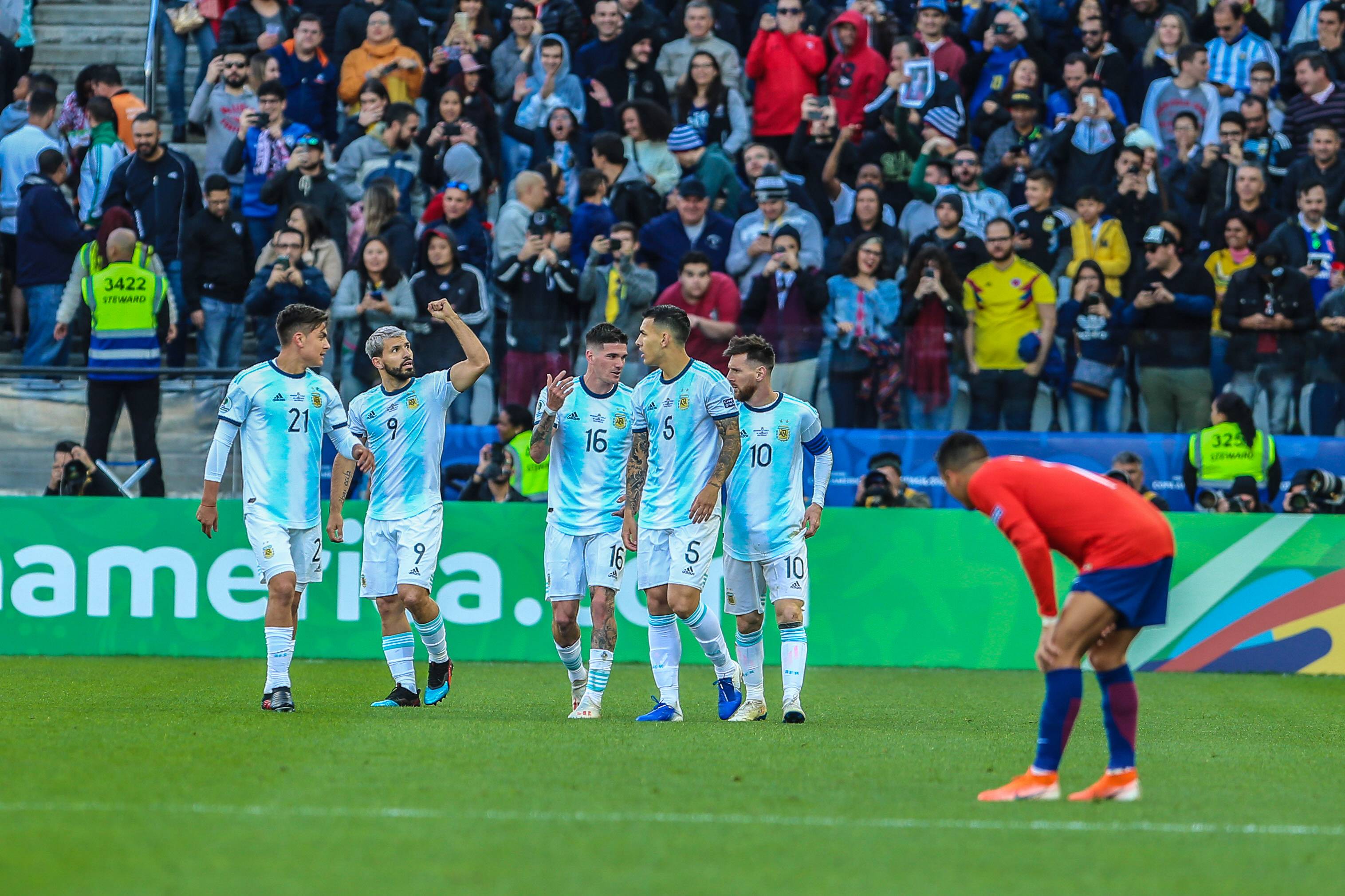 July 6, 2019 Brazil Aguero Celebrate Goal In The Game Of The Match Between Argentina X Chile Val