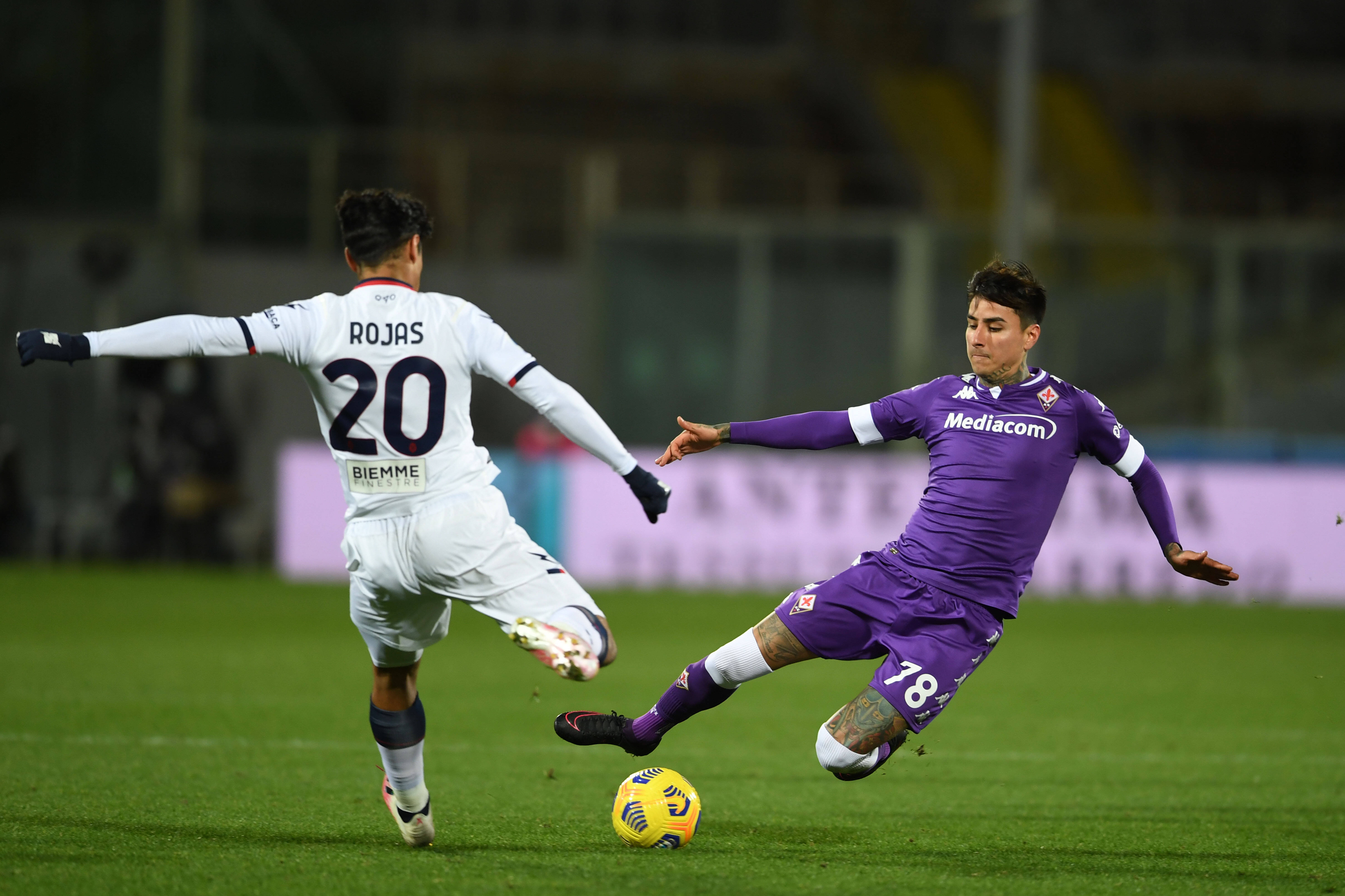 Luis Rojas (crotone)erick Pulgar (fiorentina) During The Italian Serie A Match Between Fiorentina 2 1 Crotone At Artemio