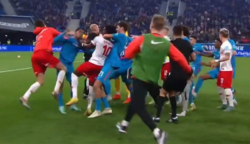 La pelea entre el Zenit y Spartak Moscú.