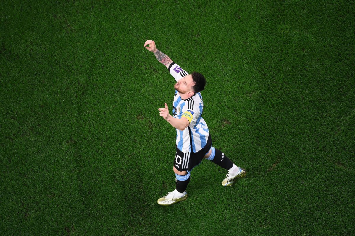 Lionel Messi celebrando su gol ante Australia en su partido 1.000.