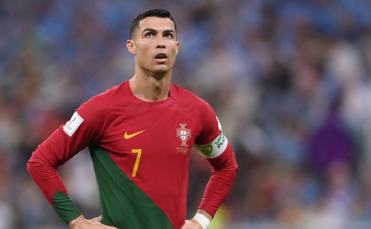 Cristiano Ronaldo jugando con Portugal en el Mundial.