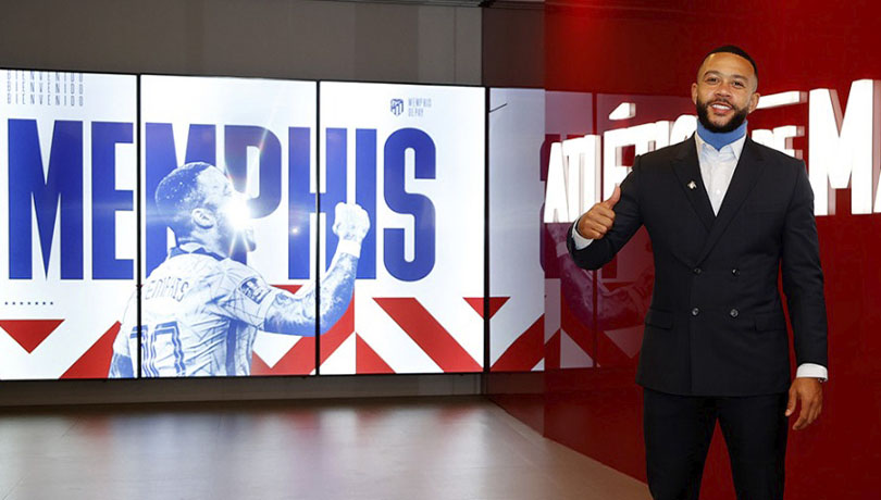 Memphis Depay fue oficializado como nuevo jugador del Atlético de Madrid.