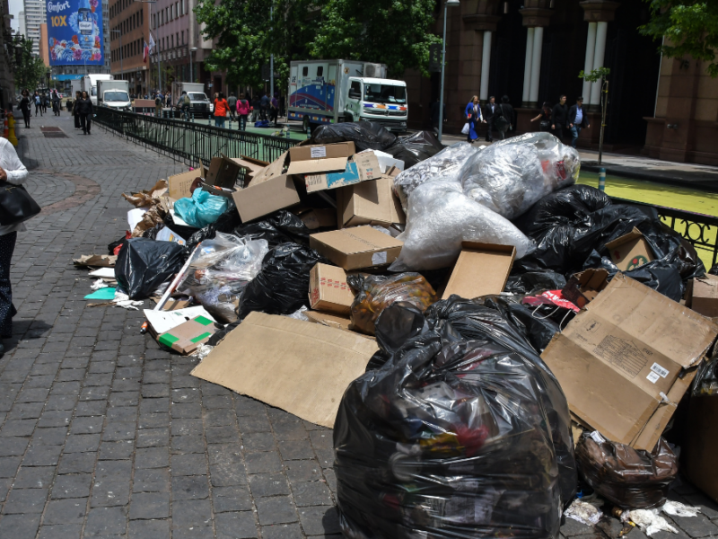 Acumulación de basura en Santiago