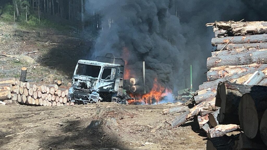 camión quemado en Arauco