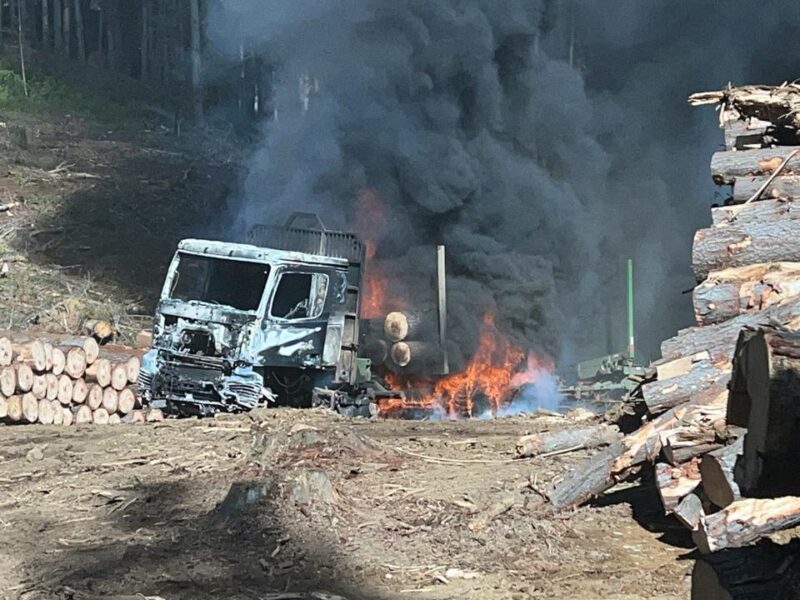 camión quemado en Arauco