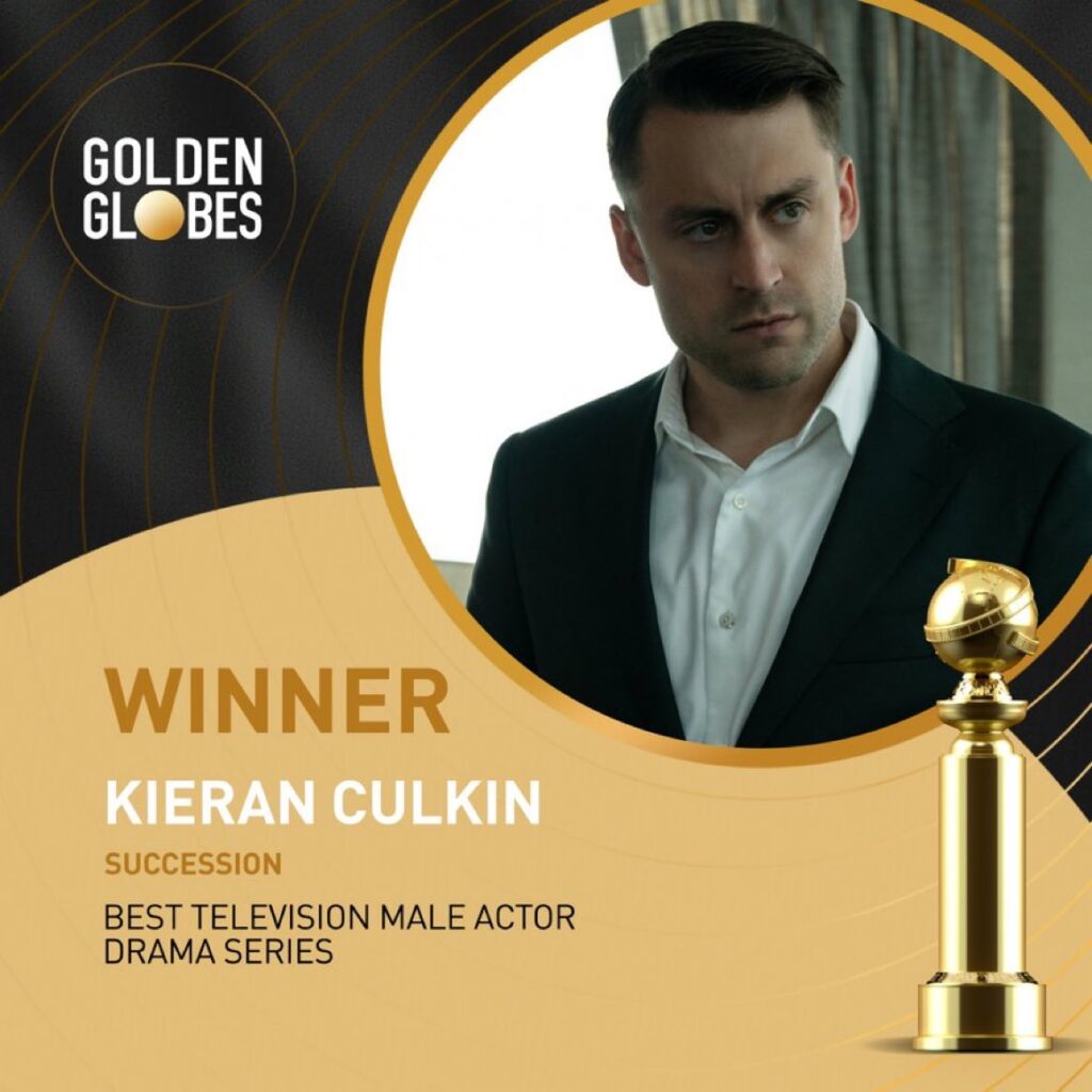 Kieran Culkin fue el ganador del Globo de Oro como Mejor Actor de Serie de Televisión Dramática