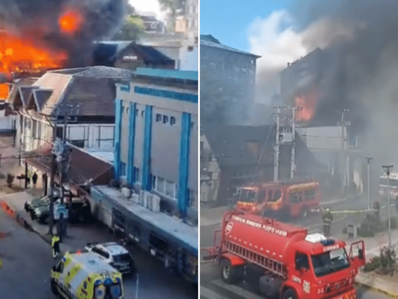 Incendio en mall chino de Puerto Varas