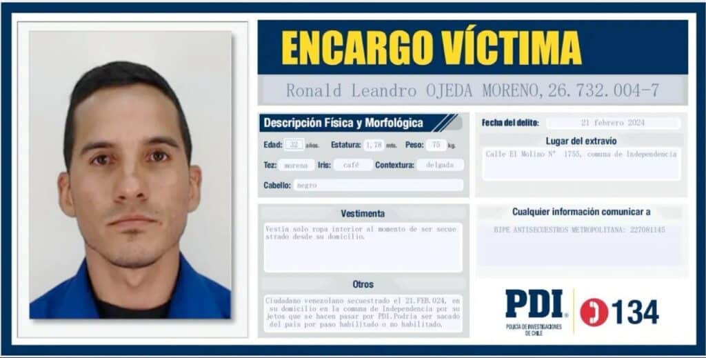 PDI secuestro teniente venezolano