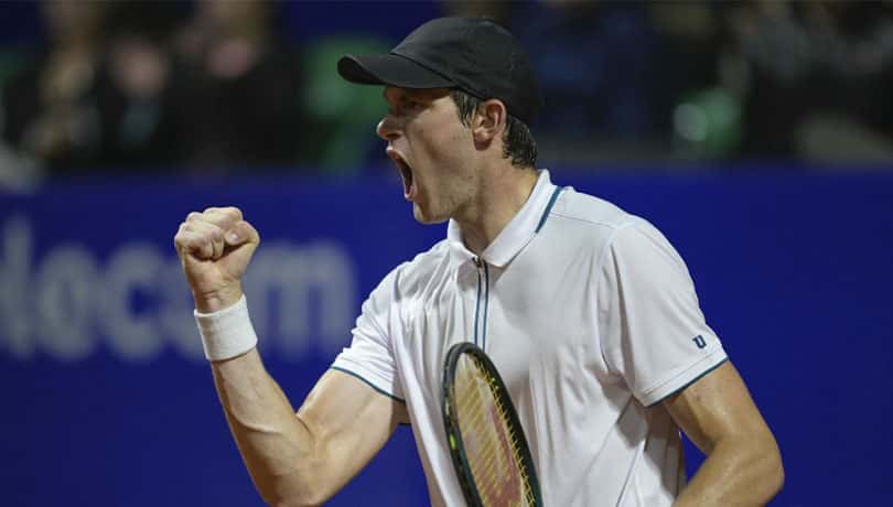 Nicolás Jarry tras su victoria en el ATP de Buenos Aires.