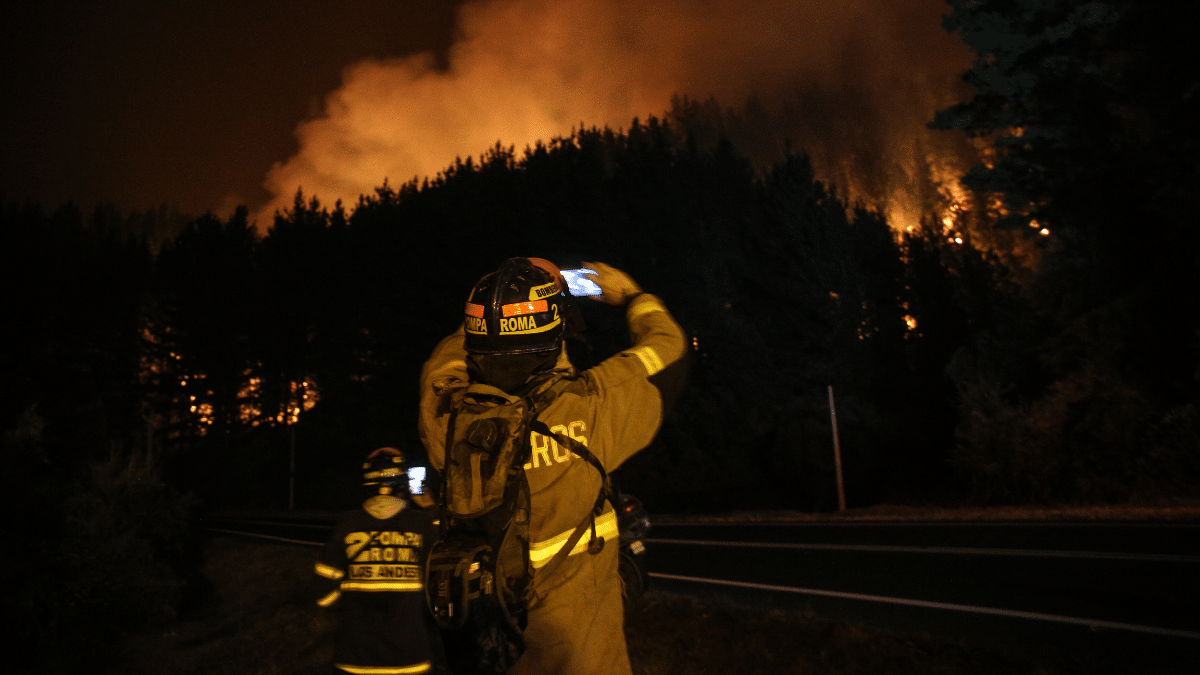 Incendio forestal en Villarrica.