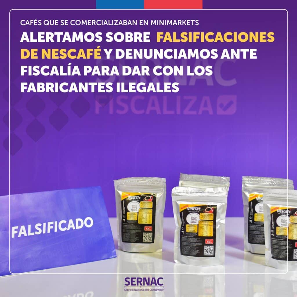 SERNAC alertó comercialización de falsificaciones de Nescafé. Créditos: SERNAC